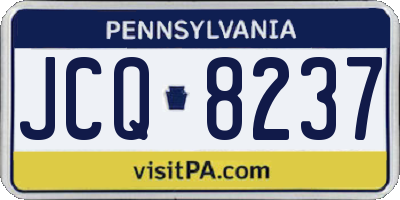 PA license plate JCQ8237