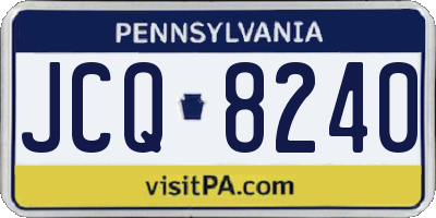 PA license plate JCQ8240