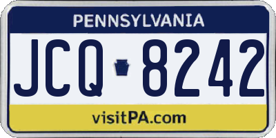 PA license plate JCQ8242