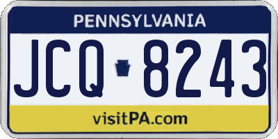 PA license plate JCQ8243