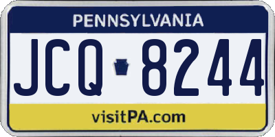 PA license plate JCQ8244
