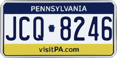 PA license plate JCQ8246