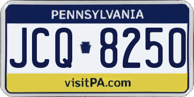 PA license plate JCQ8250