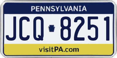 PA license plate JCQ8251