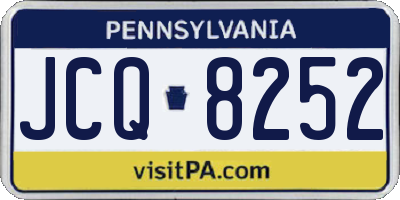PA license plate JCQ8252