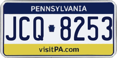 PA license plate JCQ8253
