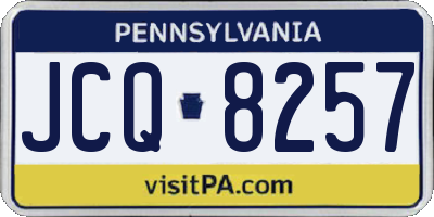 PA license plate JCQ8257
