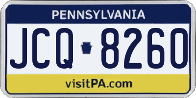 PA license plate JCQ8260