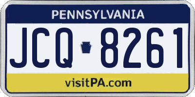 PA license plate JCQ8261