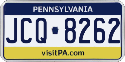 PA license plate JCQ8262