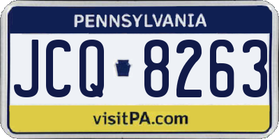 PA license plate JCQ8263