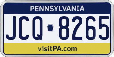 PA license plate JCQ8265