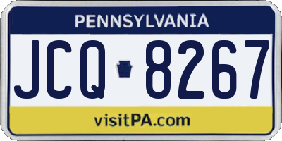 PA license plate JCQ8267