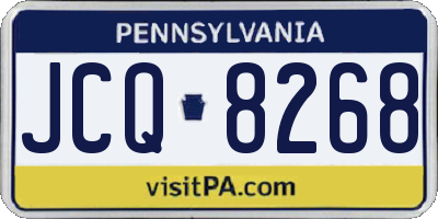 PA license plate JCQ8268