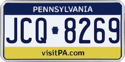 PA license plate JCQ8269