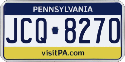 PA license plate JCQ8270