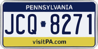 PA license plate JCQ8271