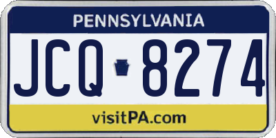 PA license plate JCQ8274