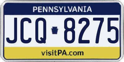 PA license plate JCQ8275