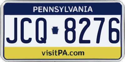 PA license plate JCQ8276