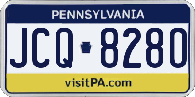 PA license plate JCQ8280