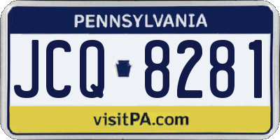 PA license plate JCQ8281