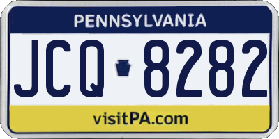 PA license plate JCQ8282