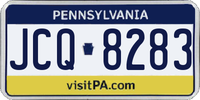 PA license plate JCQ8283