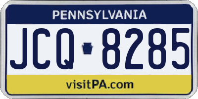 PA license plate JCQ8285