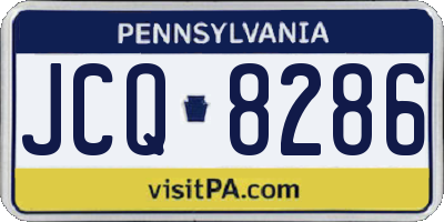 PA license plate JCQ8286
