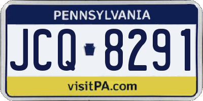PA license plate JCQ8291