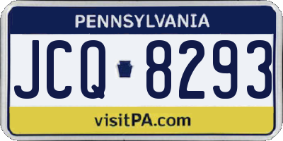 PA license plate JCQ8293