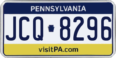 PA license plate JCQ8296