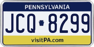 PA license plate JCQ8299