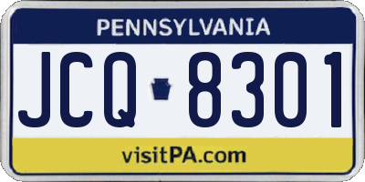 PA license plate JCQ8301