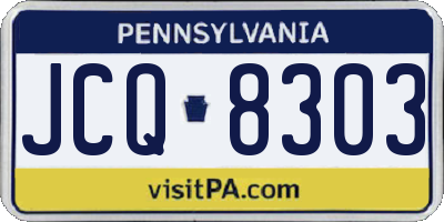 PA license plate JCQ8303
