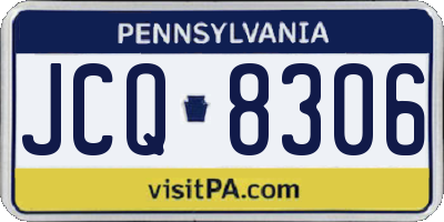 PA license plate JCQ8306