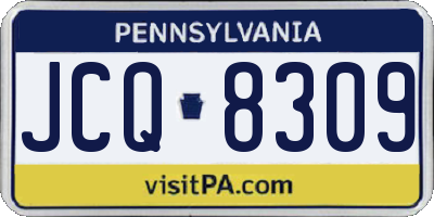 PA license plate JCQ8309