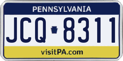 PA license plate JCQ8311