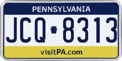 PA license plate JCQ8313