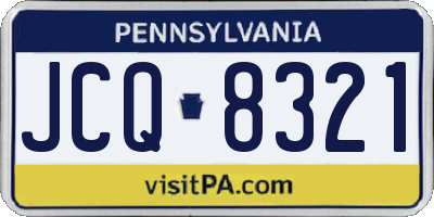 PA license plate JCQ8321