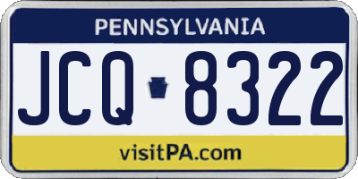 PA license plate JCQ8322