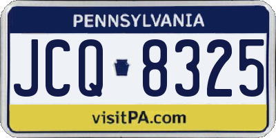 PA license plate JCQ8325