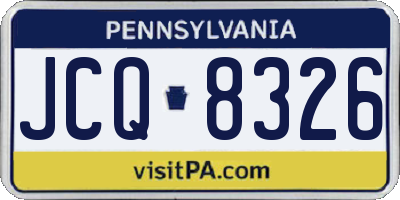 PA license plate JCQ8326
