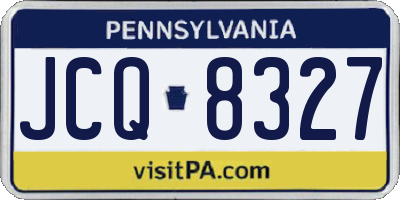 PA license plate JCQ8327