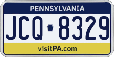 PA license plate JCQ8329