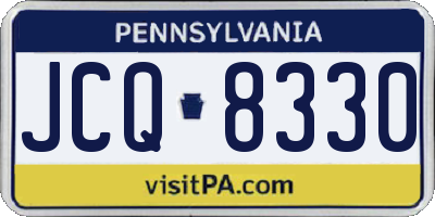 PA license plate JCQ8330