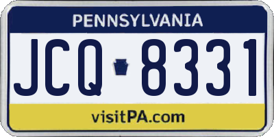 PA license plate JCQ8331