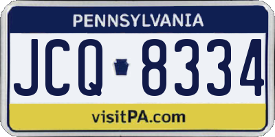 PA license plate JCQ8334