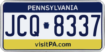 PA license plate JCQ8337